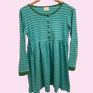 Hanna Andersson Dress Blue and Green Stripped